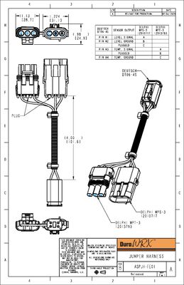 DuraWRX Harness, Jumper, Delphi WPT-3 & WPS-3 Connectors