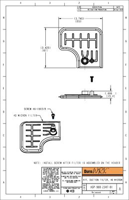 DuraWRX™ Filter, 40 Micron, Service Kit