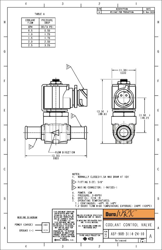 DuraWRX™ Coolant Control Valve, In-line, 24V