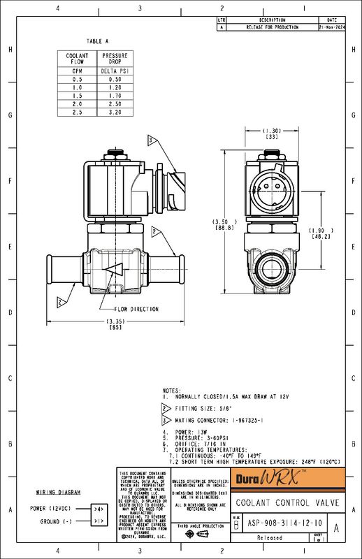 DuraWRX™ Coolant Control Valve, In-line, 12V