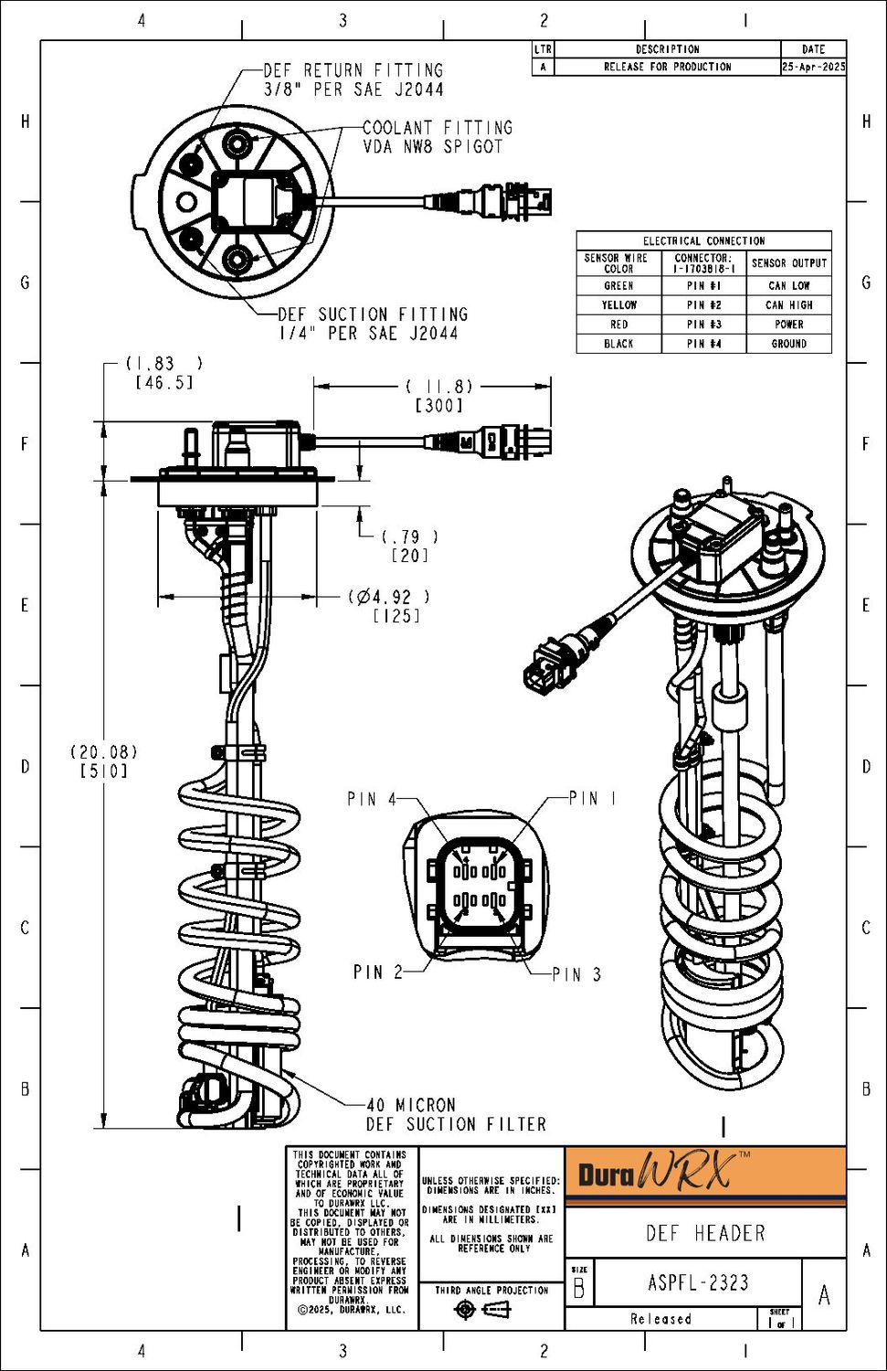 DuraWRX™ DEF Header, Conc, SAE, Cummins