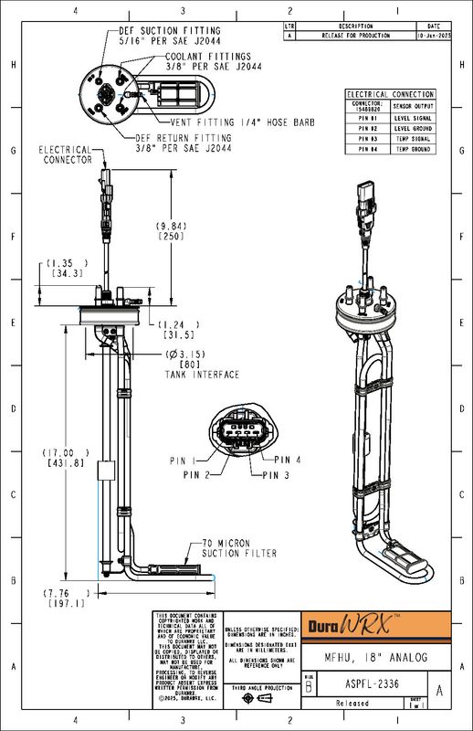 DuraWRX™ DEF Header, Analog, Hose Bead, Cummins