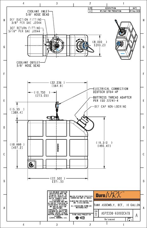 DuraWRX™ TANK ASSY , DEF, 10 GAL , LAND