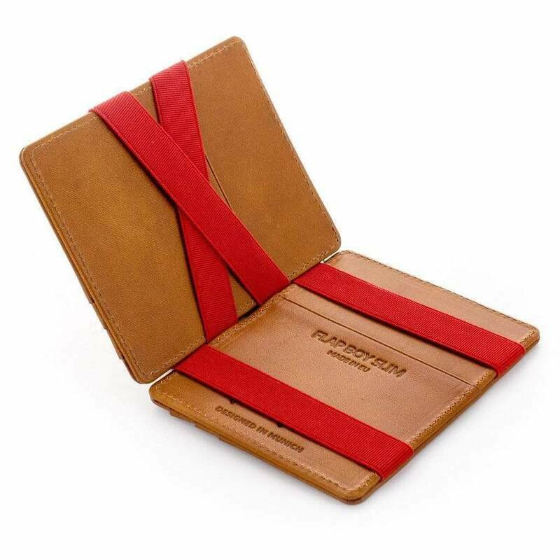 Flap Boy Slim RFID, Cognac | Rot