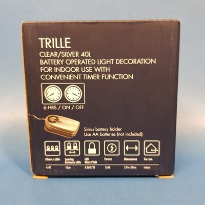Sirius LED Lichterkette TRILLE, clear silver, 40 LED