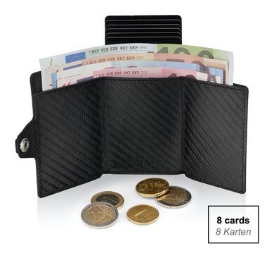 ZNAP - Carbon Echtleder, black  8 Karten