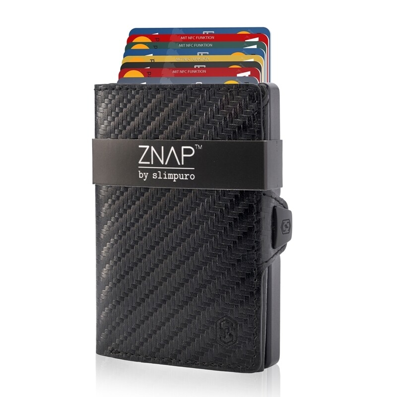 ZNAP - Carbon Echtleder, black  8 Karten