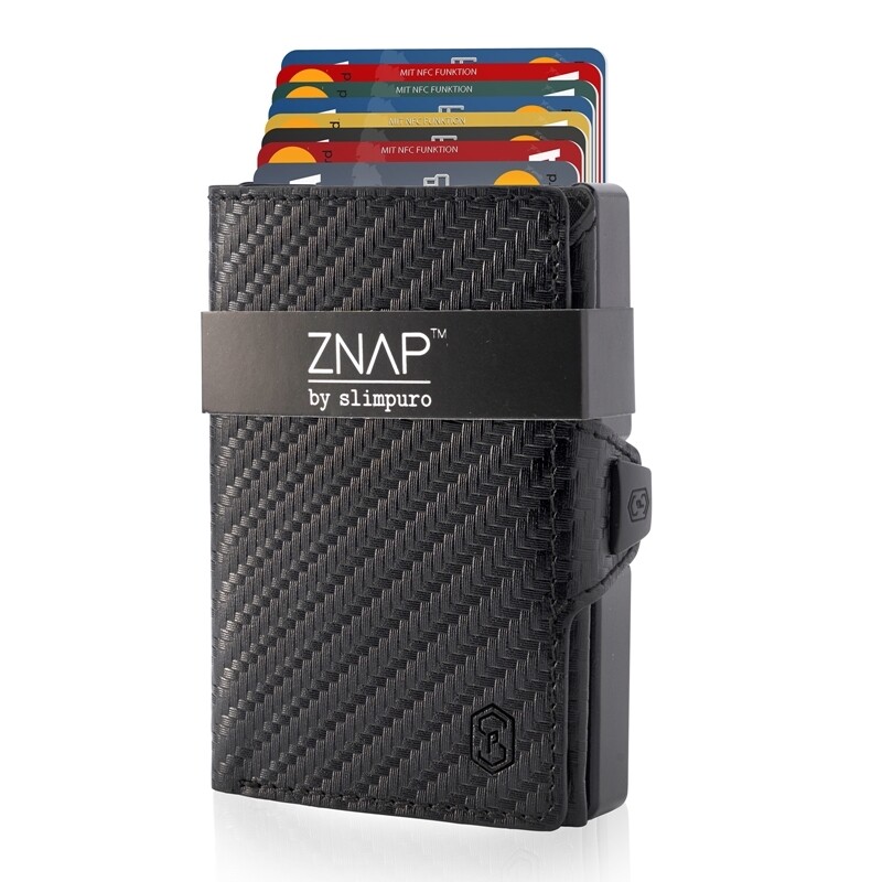ZNAP - Carbon Echtleder,  black 12 Karten