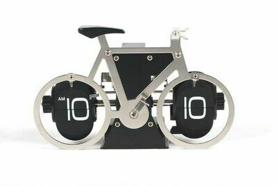 Tisch / Wanduhr Flip, Fahrrad, silber