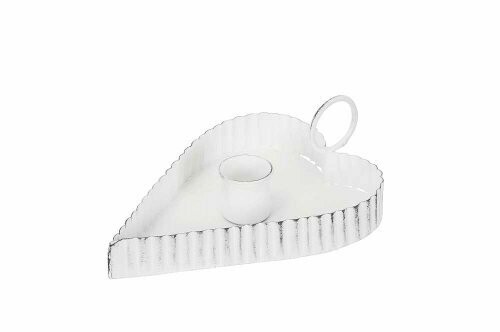 Kerzenhalter Herz, weiss