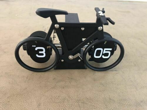 Tisch / Wanduhr Flip, Fahrrad, schwarz