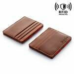 Flap Boy Slim RFID, Dark Brown | Red