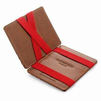 Flap Boy Slim RFID, Dark Brown | Red