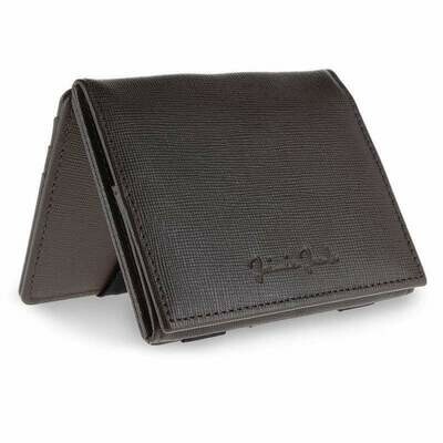 Flap Boy Pocket RFID, Saffiano brown | black