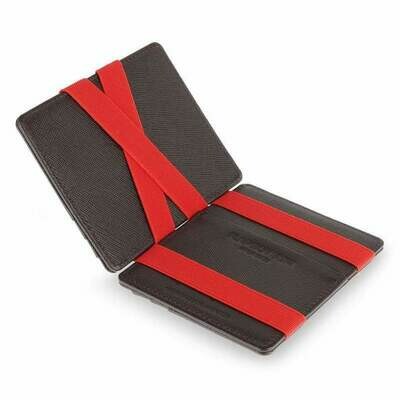 Flap Boy Slim RFID, Saffiano brown | red