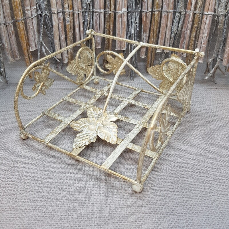 Serviettenspender L18cm, Vintage gold/weiss