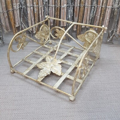 Serviettenspender L18cm, Vintage gold/weiss