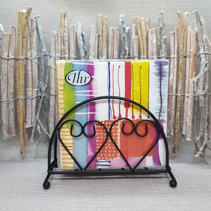 Serviettenspender Doppelherz, schwarz