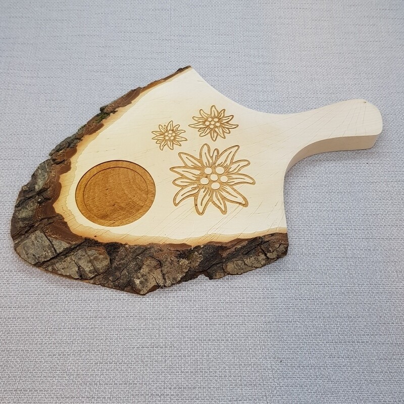 Rinderbrett  Edelweiss, mit Griff, L30cm