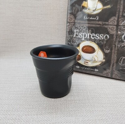 Knitterbecher Espresso Tasse 8cl, schwarz