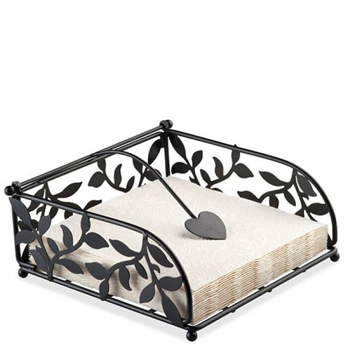 Serviettenspender zu Lunch-Servietten, Eisen schwarz mit Herz