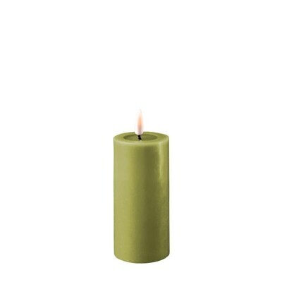 LED-Kerzen DELUXE Homeart olive-grün 5x10cm