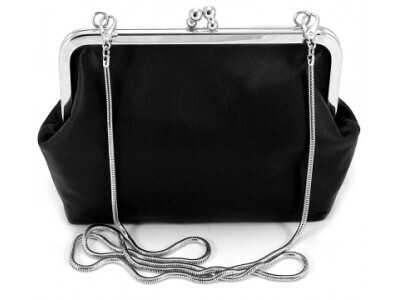 Clutch mit Kette, schwarz
