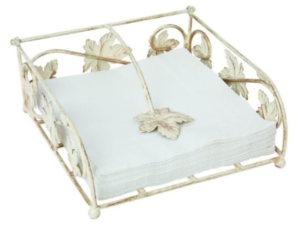 Serviettenspender L18cm, Vintage gold/weiss