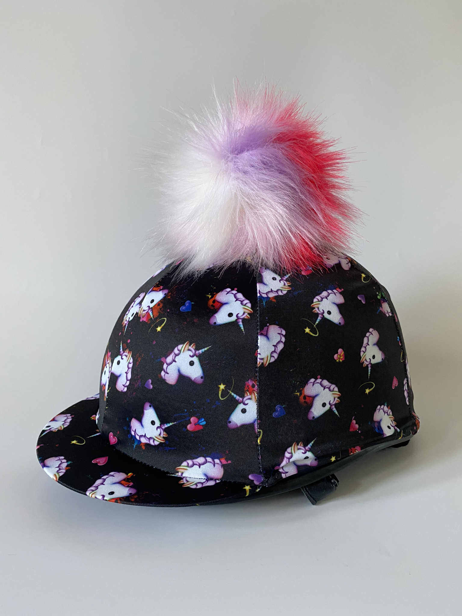 Hat Silk Skull cap Cover PURPLE & HOT CERISE PINK With OR w/o Pompom HEARTS 