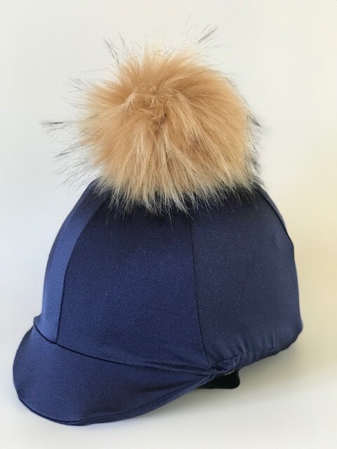 FIXED PEAK Riding Hat Helmet Silk Cover NAVY BLUE WHITE Stars With or W/O POM 