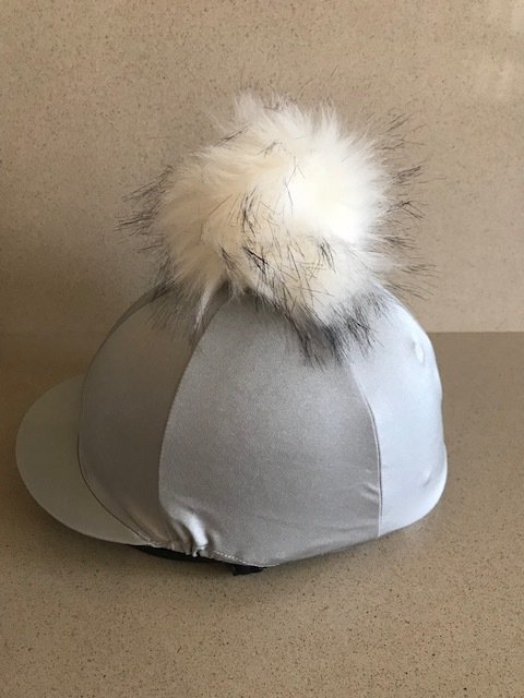 Riding Hat Silk With Faux Fur Pompom Riding Hat Silk With Faux Fur Pompom