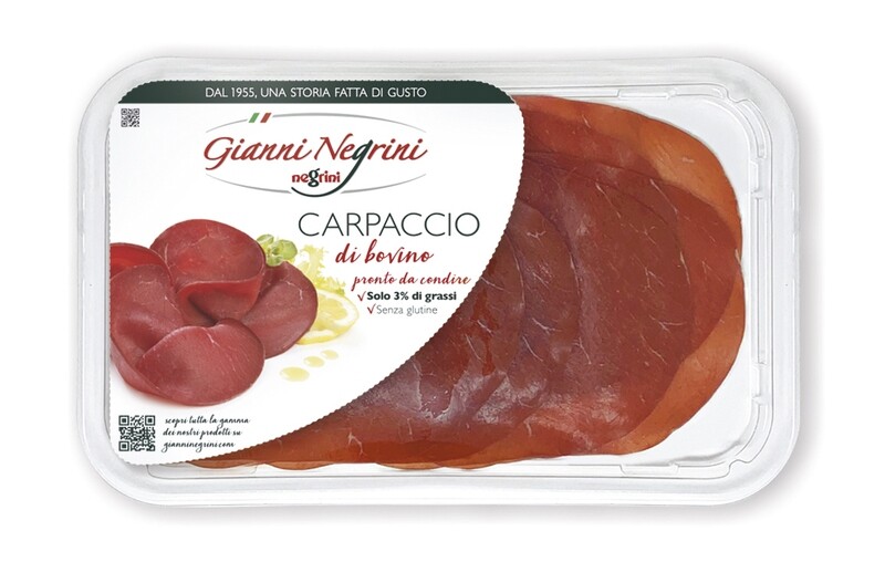 Carpaccio di punta d&#39;anca vaschetta 80 gr