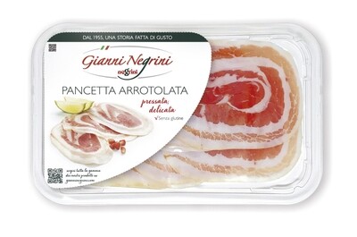 Pancetta arrotolata vaschetta 80 gr