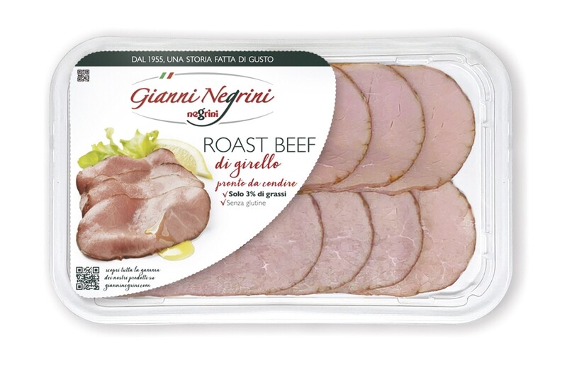 Roast beef di girello vaschetta 80 gr