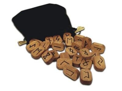 25 Piece Lo Scarabeo Wooden Runes With Bag