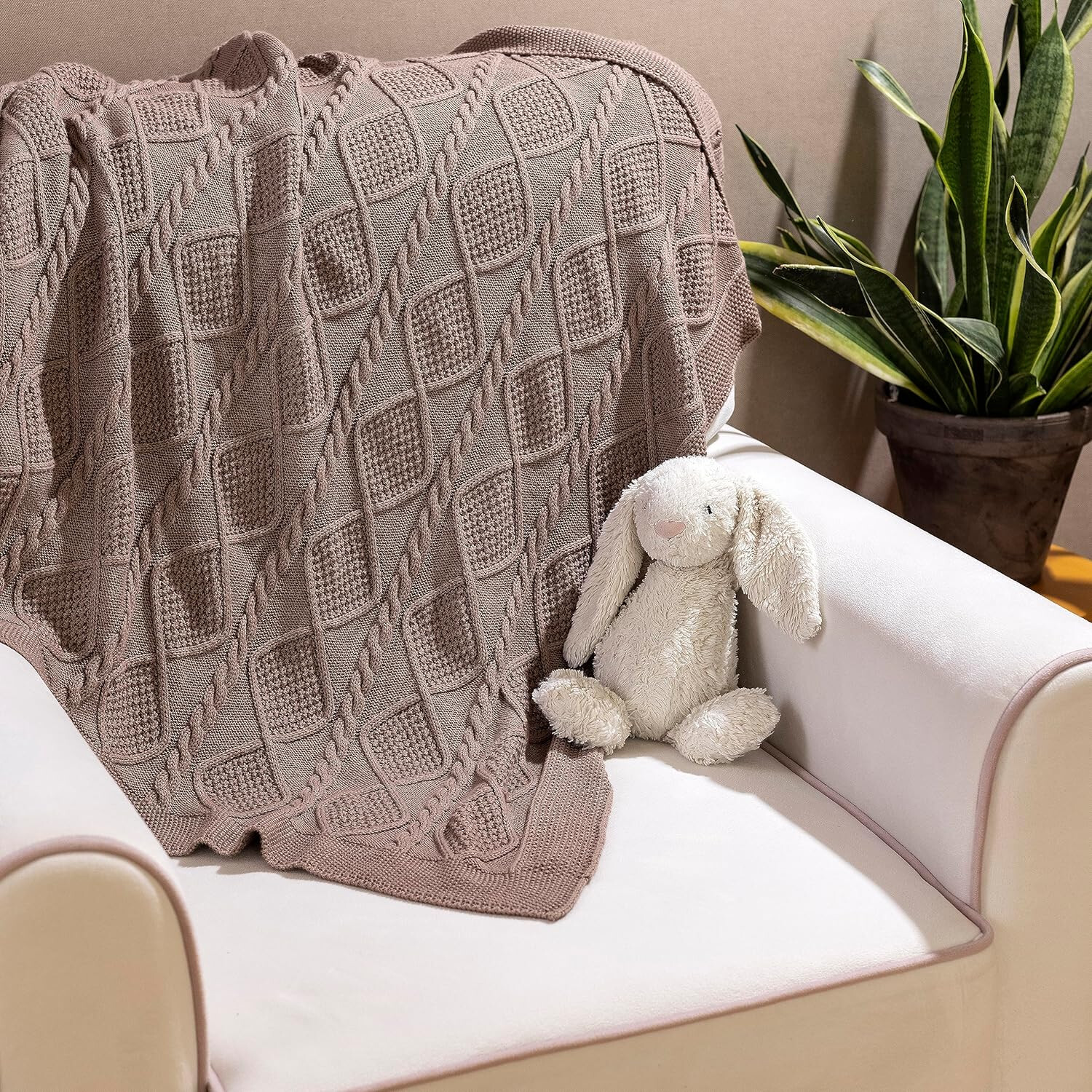 Knit Baby Blanket - 33&quot; X 35&quot;