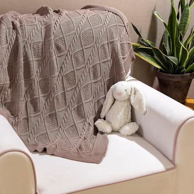 Knit Baby Blanket - 33&quot; X 35&quot;