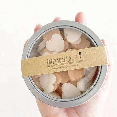 Hearts - Mini Paper Soap - 4oz Tin