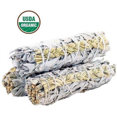 Sweetgrass White Sage Organic Smudge Sticks 4&quot;
