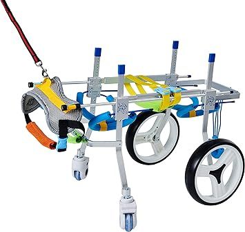 HeoBam Adjustable 4-Wheel Adjustable Dog Wheelchair, Pet Rehabilitation Cart