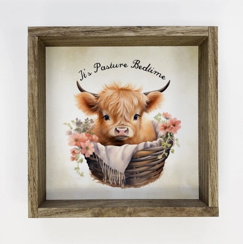 Pasture Bedtime Highland Cow