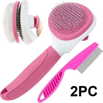 2 Piece Kalamanda Shedding Cat Brush Set With Release Button
