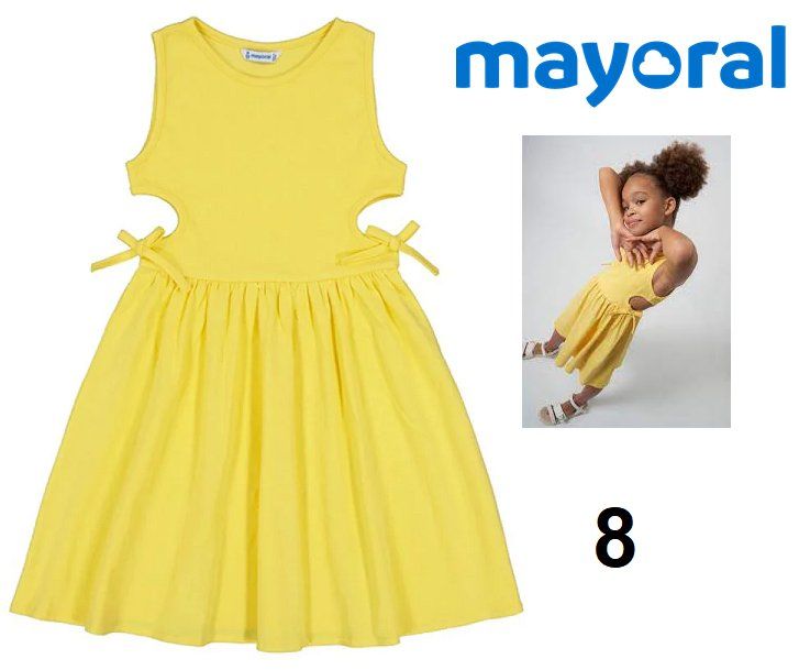 Girls&#39; Rib Knit Cut Out Dress - Size 8 - Yellow
