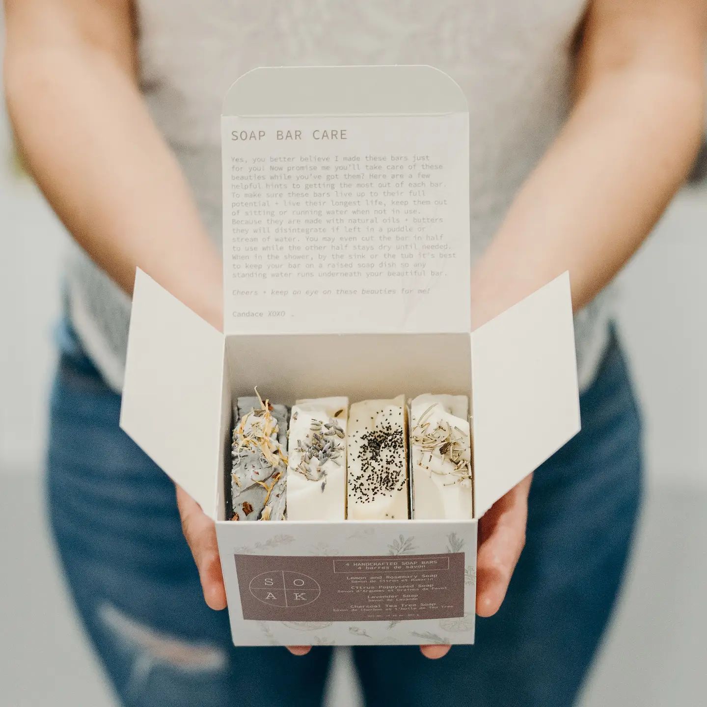 Soap Gift Box (Cream Colour) - Contains 4 Soap Bars
