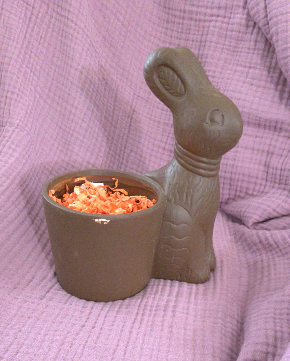 Plaster Bunny Basket