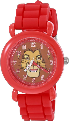 Lion King Kids&#39; Plastic Time Teacher Analog Quartz Silicone Strap Watch