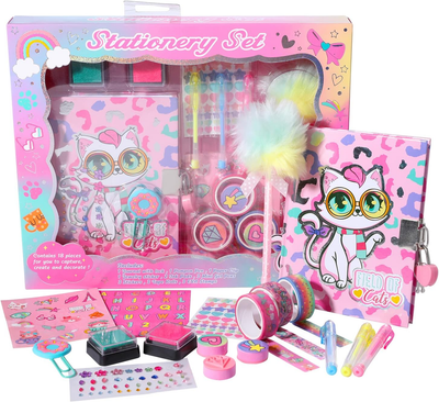 Cat Diary for Girls with Lock and Keys Gift for Girls Kids Ages 4-12