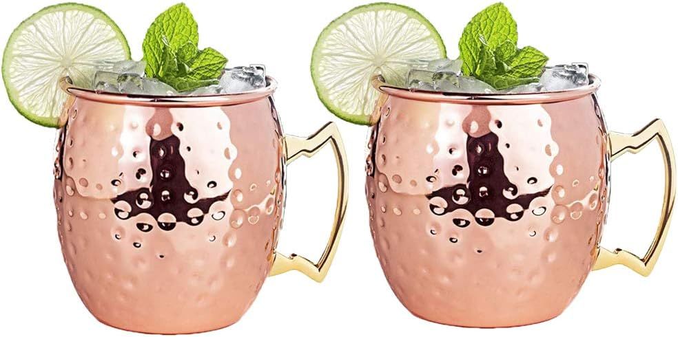 Moscow Mule Copper Mugs Set of 2-16 Ounce