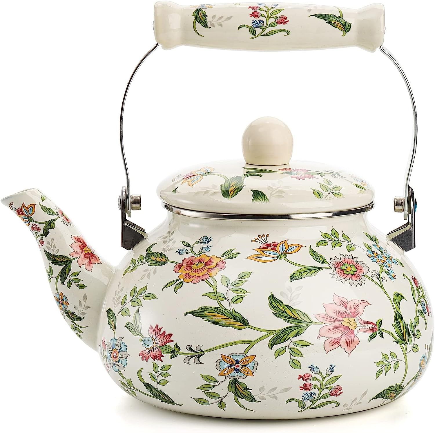 Jucoan 2.6 Quart Vintage Enamel Tea Kettle