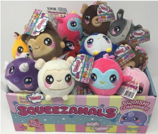 SQUEEZAMALS 3-Inch Clip On Plush